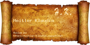 Heitler Klaudia névjegykártya